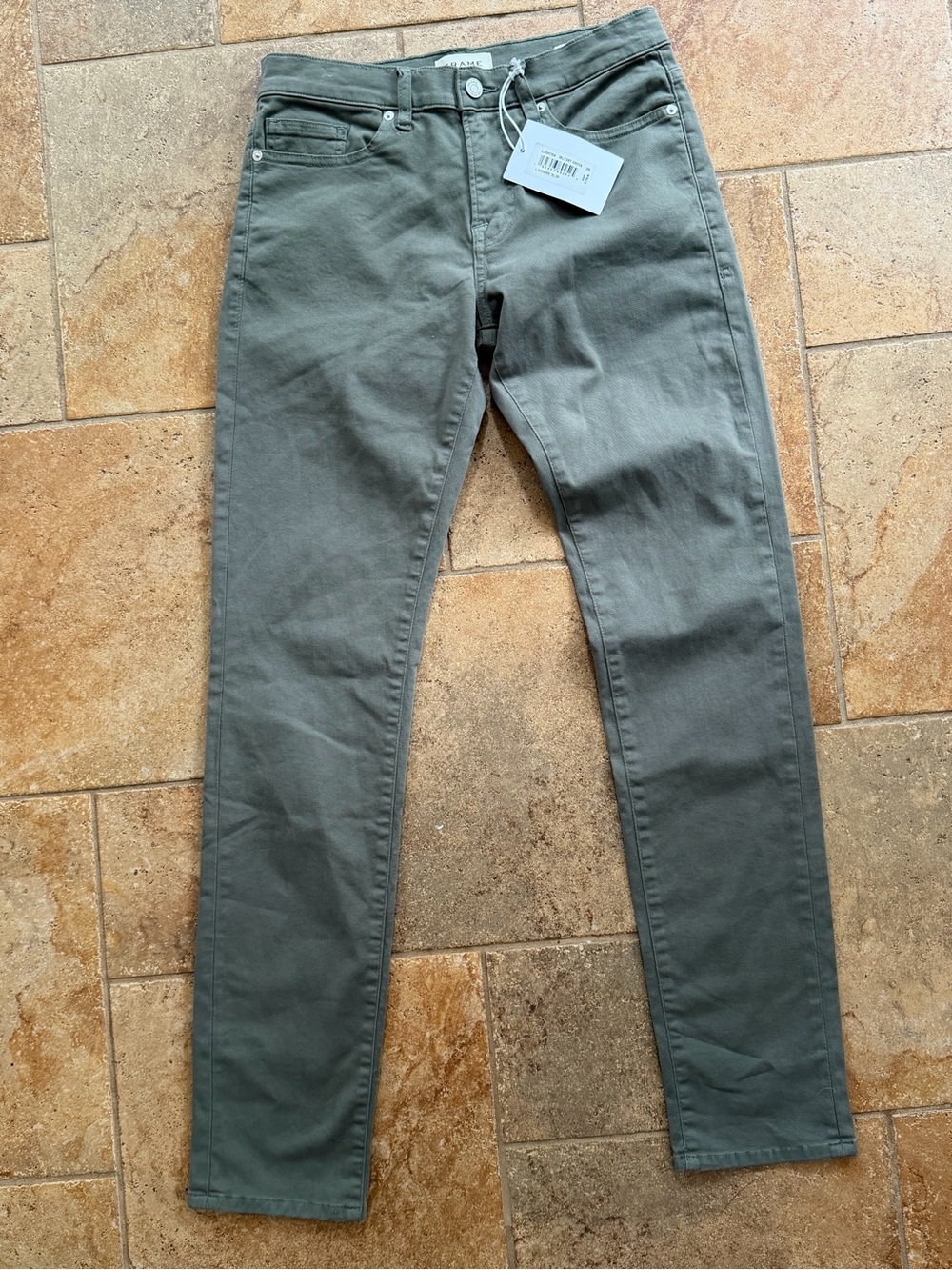 Frame Denim Men's Olive Chino Skinny Pants size 28 NWT